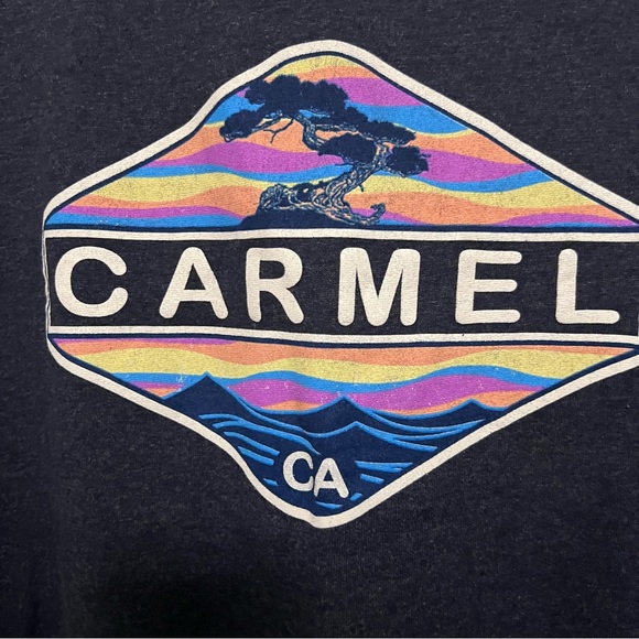 Lone Rock Carmel California Crew Neck Sweatshirt Size Large Navy Blue Graphic - Picture 6 of 6